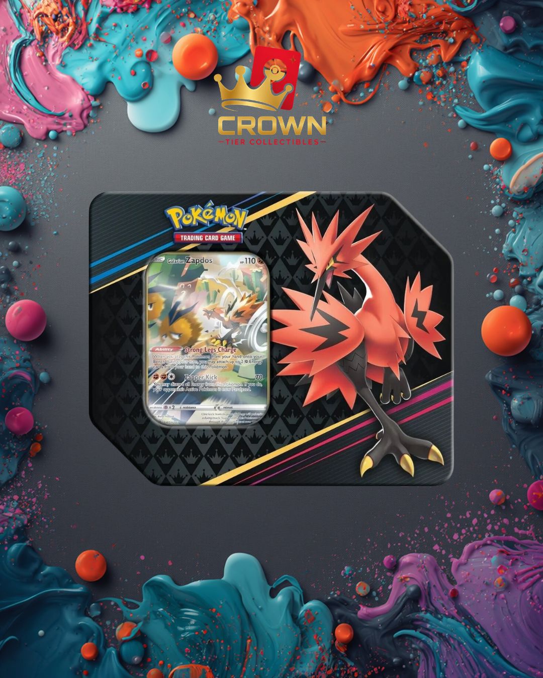 Crown Zenith Tin [Galarian Zapdos]