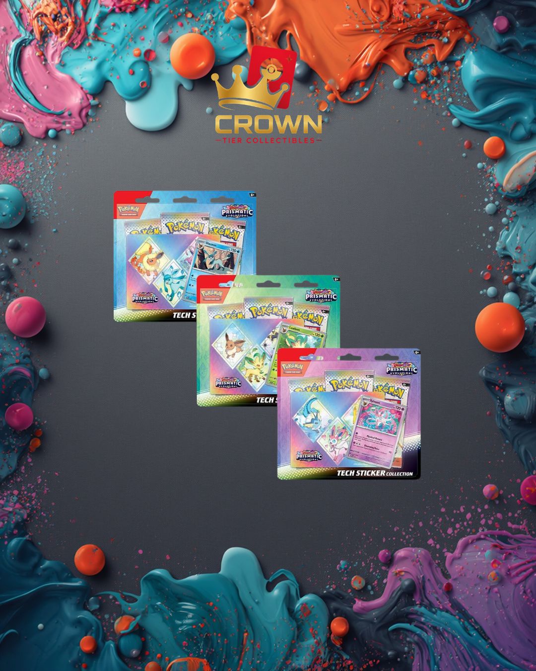 Prismatic Evolutions Tech Sticker Collection [Set of 3]